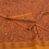 Sanskriti Vintage Long Saffron Woolen Shawl Woven Scarf Throw Soft Stole