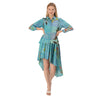 Limited Edition Sanskriti India Pure Crepe Blue Shirt And Skirt Co-Ord Set