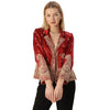 Limited Edition Sanskriti India Red Zardozi Short Blazer Upcycled Satin Jacket Free Size