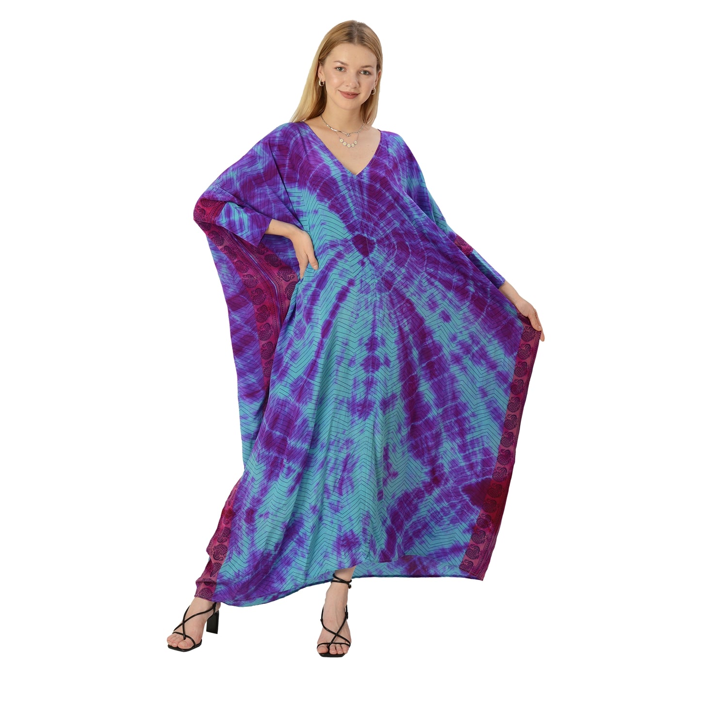 Limited Edition Sanskriti India Hi Low Kaftan Upcycled Pure Crepe Silk Free Size