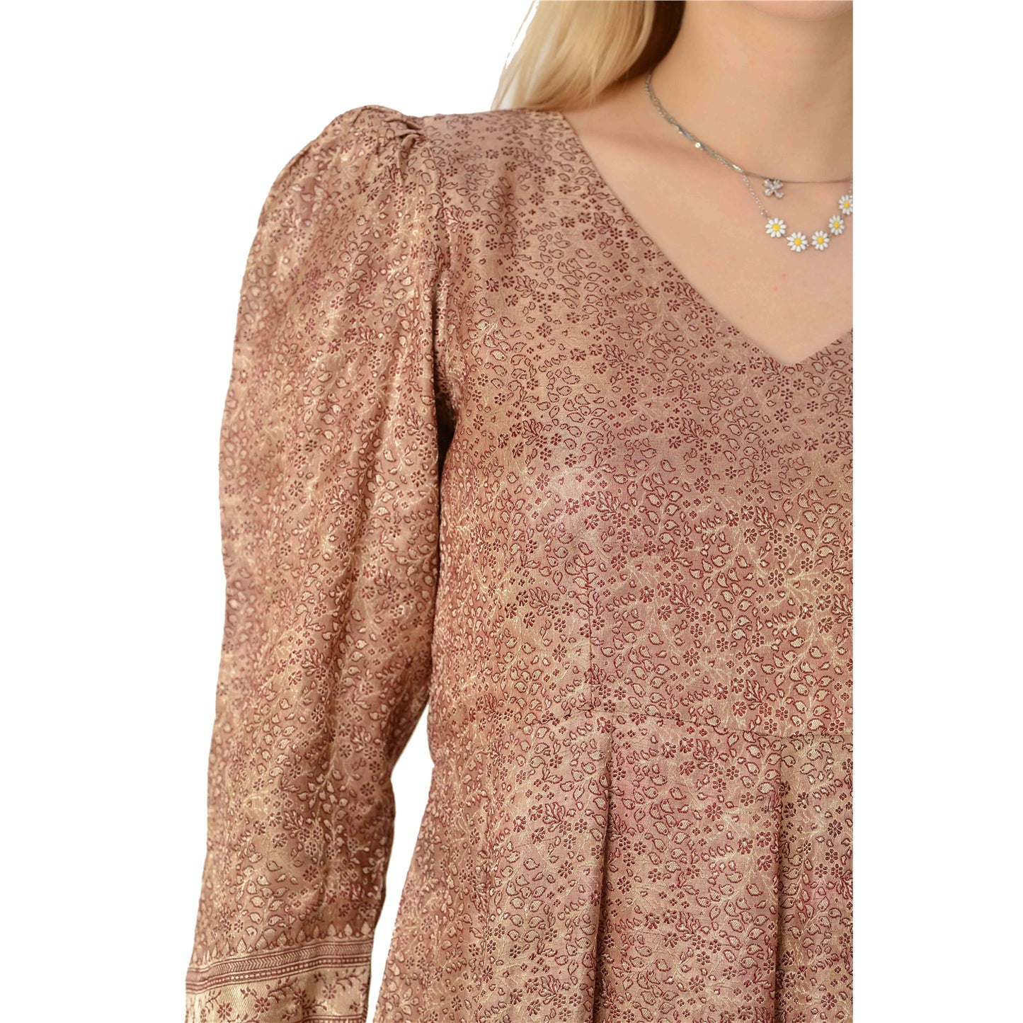 Limited Edition Sanskriti India Upcycled Rose Gold Brocade Zari Work