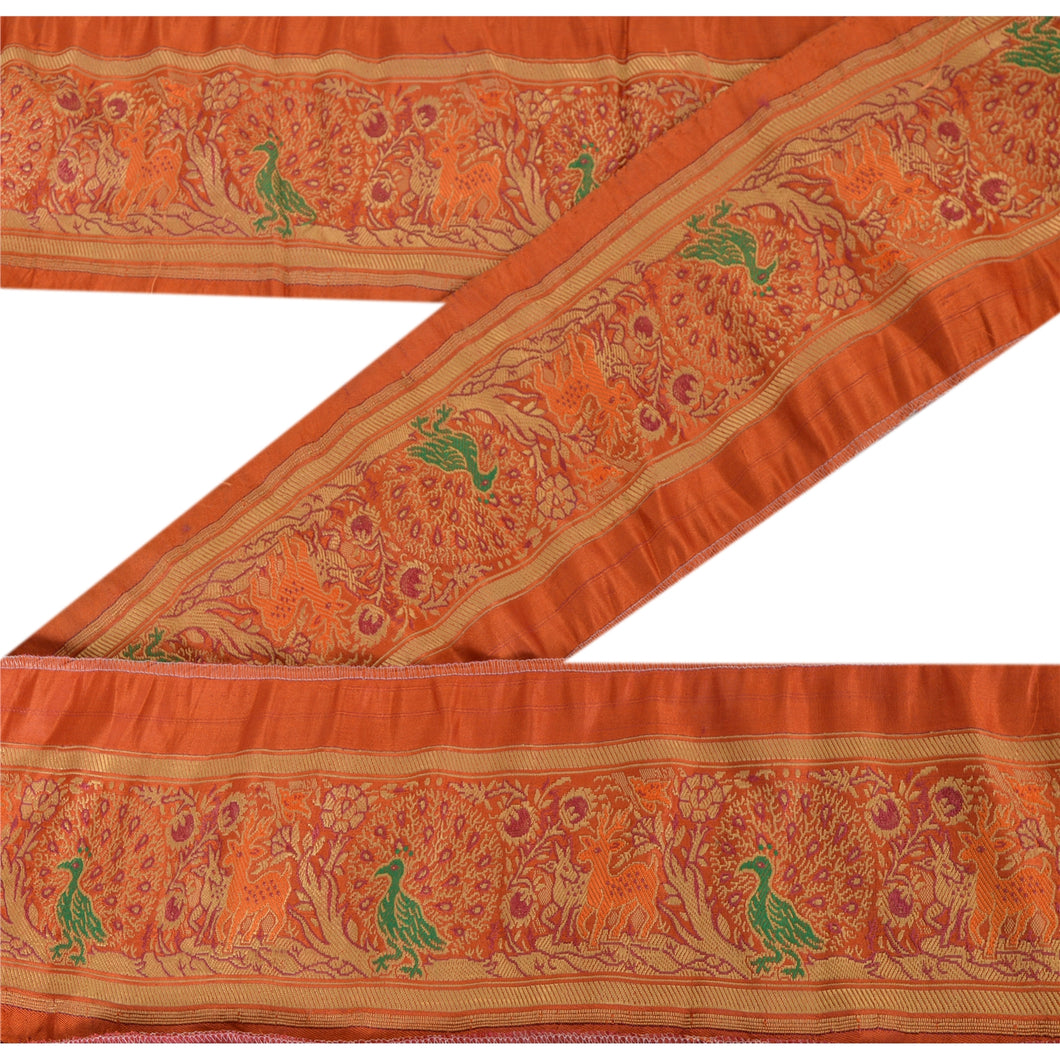 Sanskriti Vintage Sari Border Woven Baluchari 1 YD Craft Trim Sewing 3.2