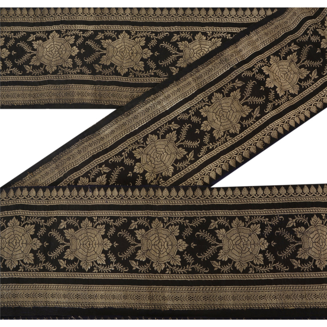 Sanskriti Vintage 4 YD Trim Sari Border Woven Brocade Craft Sewing Zari Lace