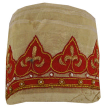 Load image into Gallery viewer, Sanskriti Vintage 1 YD Sari Border Hand Beaded Craft Sewing Golden Zardozi Lace
