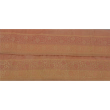 Load image into Gallery viewer, Sanskriti Vintage 1 YD Sari Border Woven Trim Sewing Peach Craft Floral Lace
