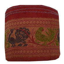 Load image into Gallery viewer, Sanskriti Vintage 1 YD Sari Border Woven Trim Sewing Dark Red Craft Decor Lace
