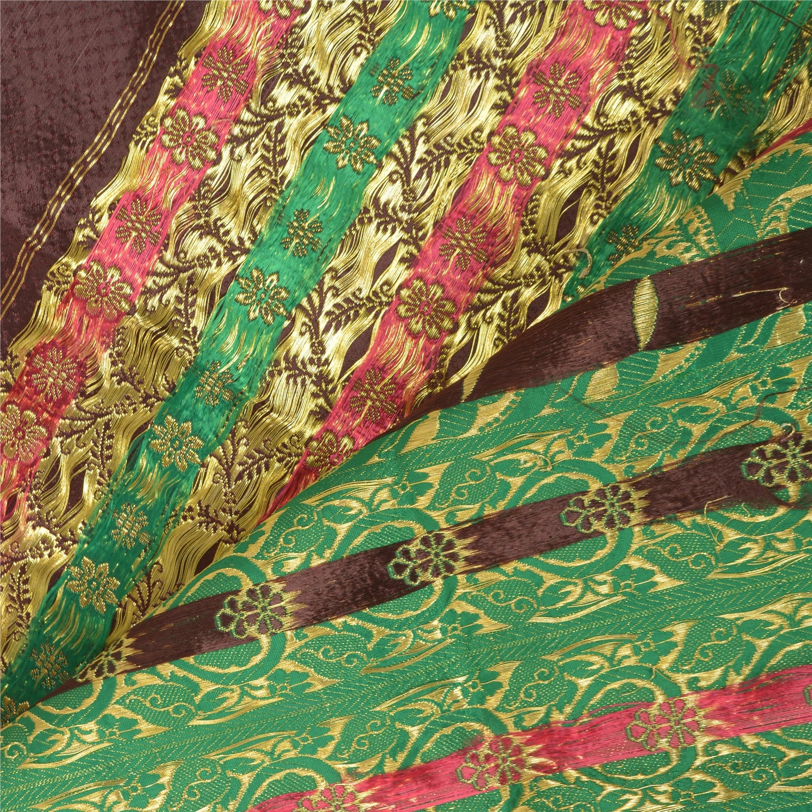 Vintage Sari 100% Pure Silk outlet Multi-Color Heavy Sarees Woven Brocade