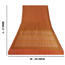 Load image into Gallery viewer, Sanskriti Vintage Rusty Orange Heavy Sarees Pure Satin Silk Woven Sari Fabric
