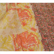 Sansriti New Dupatta Long Stole 100% Pure Tassar Silk Cream Printed Wrap Shawl