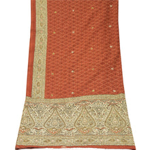 Load image into Gallery viewer, Sanskriti Vintage Dupatta Long Stole Pure Silk Orange Hand Beaded Wrap Scarves
