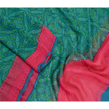 Load image into Gallery viewer, Sanskriti Vintage Dupatta Long Stole Pure Georgette Silk Blue Printed Scarves
