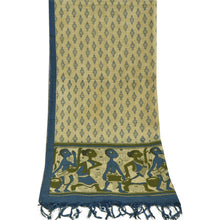 Load image into Gallery viewer, Sanskriti Vintage Dupatta Long Stole Pure Cotton Ivory Block Printed Human Hijab
