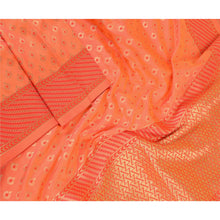 Load image into Gallery viewer, Sanskriti Vintage Dupatta Long Stole Art Silk Peach Woven Brocade Zari Scarves
