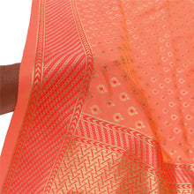Load image into Gallery viewer, Sanskriti Vintage Dupatta Long Stole Art Silk Peach Woven Brocade Zari Scarves
