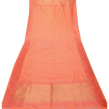 Load image into Gallery viewer, Sanskriti Vintage Dupatta Long Stole Art Silk Peach Woven Brocade Zari Scarves
