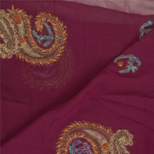 Load image into Gallery viewer, Sanskriti Vintage Dupatta Long Stole Georgette Purple Hand Beaded Wrap Scarves
