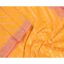 Load image into Gallery viewer, Sanskriti Vintage Dupatta Long Stole Art Silk Orange Woven Brocade Zari Scarves
