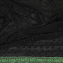 Load image into Gallery viewer, Sanskriti Vintage Dupatta Long Stole Georgette Black Embroidered Wrap Scarves
