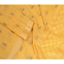 Load image into Gallery viewer, Sanskriti Vintage Dupatta Long Stole Net Mesh Yellow Embroidered Woven Scarves

