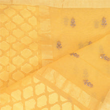 Load image into Gallery viewer, Sanskriti Vintage Dupatta Long Stole Net Mesh Yellow Embroidered Woven Scarves
