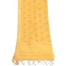 Load image into Gallery viewer, Sanskriti Vintage Dupatta Long Stole Net Mesh Yellow Embroidered Woven Scarves
