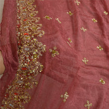 Load image into Gallery viewer, Sanskriti Vintage Pink Dupatta Cotton Silk Hand Beaded Wrap Zardozi Party Stole
