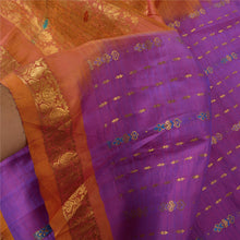 Load image into Gallery viewer, Sanskriti Vintage Purple Heavy Sarees 100% Pure Silk Woven Brocade Sari Fabric

