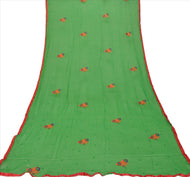 Sanskriti New Dupatta Long Scarf Chiffon Silk Green Hijab Embroidered Wrap Veil