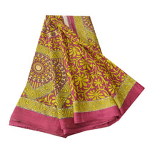 Load image into Gallery viewer, Sanskriti Vintage Purple Sarees Moss Crepe Printed Sari 5YD Craft Fabric
