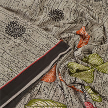 Load image into Gallery viewer, Sanskriti Vintage Grey Sarees Moss Crepe Printed Sari Decor 5 Yard Craft Fabric
