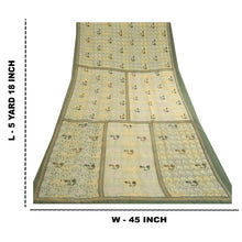 Load image into Gallery viewer, Sanskriti Vintage Green Sarees Moss Crepe Floral Printed Craft Fabric Sari
