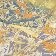 Load image into Gallery viewer, Sanskriti Vintage Cream Sarees Moss Crepe Fabric Craft Printed Sewing Sari
