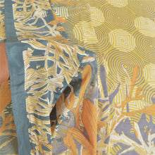 Load image into Gallery viewer, Sanskriti Vintage Cream Sarees Moss Crepe Fabric Craft Printed Sewing Sari
