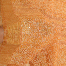 Load image into Gallery viewer, Sanskriti Vintage Sarees Zari Woven Kota Cotton Print Saffron Sari Craft Fabric
