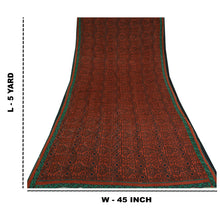 Load image into Gallery viewer, Sanskriti Vintage Sarees Orange Ivory Pure Cotton Sari Printed Soft Craft Fabric
