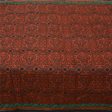 Load image into Gallery viewer, Sanskriti Vintage Sarees Orange Ivory Pure Cotton Sari Printed Soft Craft Fabric

