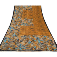 Saffron Saree Art Silk Printed Sari Craft 5 Yard Fabric