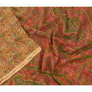 Sanskriti Vintage Red Sarees Indian Pure Cotton Kota Printed Sari Craft Fabric