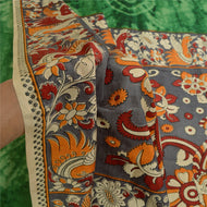 Sanskriti Vintage Green Indian Sarees Artificial Silk Printed Sari Craft Fabric