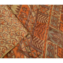 Load image into Gallery viewer, Sanskriti Vintage Beige Indian Sarees 100% Pure Silk Printed Sari Craft Fabric
