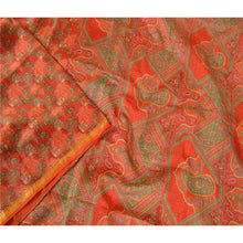 Load image into Gallery viewer, Sanskriti Vintage Red Printed Zari Border Sarees Pure Silk Sari 5yd Craft Fabric
