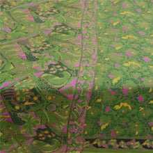 Load image into Gallery viewer, Sanskriti Vintage Indian Green Sarees Pure Silk Printed Sari 5yd Craft Fabric
