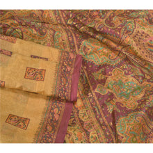 Load image into Gallery viewer, Sanskriti Vintage golden yellow Printed Sarees Pure Silk Sari floral CraftFabric
