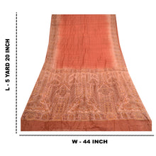 Load image into Gallery viewer, Sanskriti Vintage Dark Red Sarees Pure Silk Printed Sari 5yd Floral Craft Fabric

