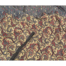 Load image into Gallery viewer, Sanskriti Vintage Gray Sarees 100% Pure Silk Printed Sari Floral Craft Fabric

