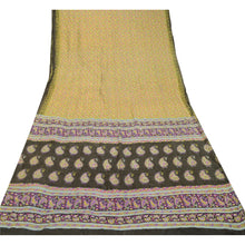 Load image into Gallery viewer, Sanskriti Vintage Green Sarees Pure Silk Printed Floral Sari 5yd Craft Fabric
