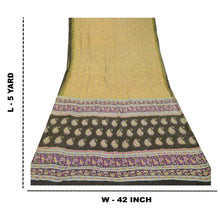 Load image into Gallery viewer, Sanskriti Vintage Green Sarees Pure Silk Printed Floral Sari 5yd Craft Fabric
