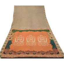 Load image into Gallery viewer, Sanskriti Vintage Black Indian Sarees Pure Silk Printed Soft Sari Craft Fabric
