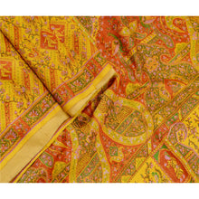 Load image into Gallery viewer, Sanskriti Vintage Yellow 100% Pure Silk Printed Sarees Sari Floral Craft Fabric
