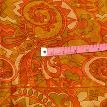 Load image into Gallery viewer, Sanskriti Vintage Orange Sarees Pure Silk Printed Woven Sari Craft Fabric
